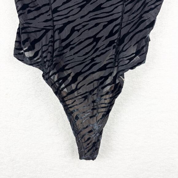 Peppermayo Exclusive - Put Me First Bodysuit - Velvet Burnout Zebra Black Sz 16 - Picture 8 of 16